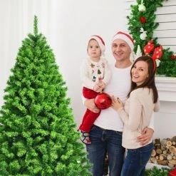 Costway 6.5ft Snow Flocked Hinged Artificial Christmas Tree w/ Metal Stand Green 12 Costway 6.5ft Snow Flocked Hinged Artificial Christmas Tree w/ Metal Stand Green -Christmas Trees Sales Store unnamed file 4541