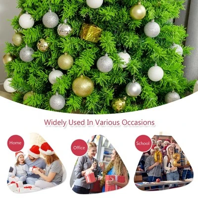 Costway 6.5ft Snow Flocked Hinged Artificial Christmas Tree w/ Metal Stand Green 5 Costway 6.5ft Snow Flocked Hinged Artificial Christmas Tree w/ Metal Stand Green - Image 5