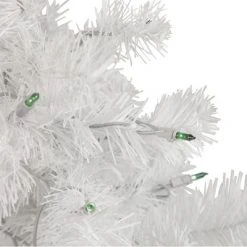 Northlight 3' Prelit Artificial Christmas Tree Slim White Tinsel - Green Lights