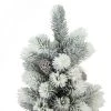 Northlight 19" Potted Slim Flocked Mini Pine Artificial Christmas Tree in Burlap Base - Unlit