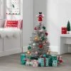 3' Pre-Lit Silver Tinsel Artificial Christmas Tree Clear Lights - Wondershop™