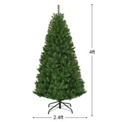 Costway 4Ft Pre-Lit Artificial Christmas Tree Hinged 100 LED Lights