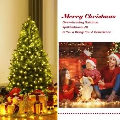 Costway 4Ft Pre-Lit Artificial Christmas Tree Hinged 100 LED Lights -Christmas Trees Sales Store unnamed file 4609