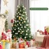 Costway 6ft Unlit Hinged PVC Artificial Christmas Tree w/ 649 Tips & Metal Stand