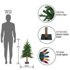 Northlight 3' Pre-Lit Alpine Artificial Christmas Tree - Multi Lights