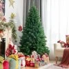 Costway 6Ft PVC Hinged Artificial Christmas Tree 716 Tips Holiday Decor w/ Metal Stand
