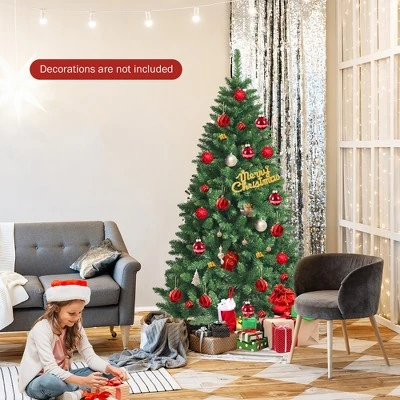 Costway 6Ft PVC Hinged Artificial Christmas Tree 716 Tips Holiday Decor w/ Metal Stand 2 Costway 6Ft PVC Hinged Artificial Christmas Tree 716 Tips Holiday Decor w/ Metal Stand - Image 2