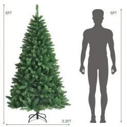 Costway 6Ft PVC Hinged Artificial Christmas Tree 716 Tips Holiday Decor w/ Metal Stand 11 Costway 6Ft PVC Hinged Artificial Christmas Tree 716 Tips Holiday Decor w/ Metal Stand -Christmas Trees Sales Store unnamed file 4688