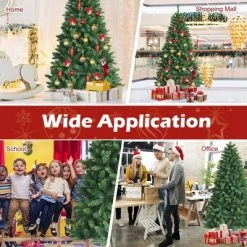 Costway 6Ft PVC Hinged Artificial Christmas Tree 716 Tips Holiday Decor w/ Metal Stand 13 Costway 6Ft PVC Hinged Artificial Christmas Tree 716 Tips Holiday Decor w/ Metal Stand -Christmas Trees Sales Store unnamed file 4690