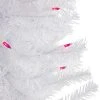 Northlight 3' Pre-Lit Woodbury White Pine Slim Artificial Christmas Tree, Pink Lights