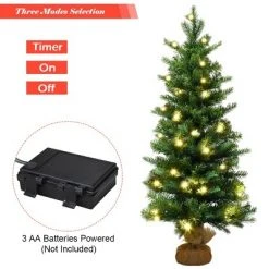 Costway 3Ft Pre-Lit Spruce Tabletop Christmas Tree Lights Timer -Christmas Trees Sales Store unnamed file 4747