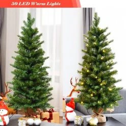 Costway 3Ft Pre-Lit Spruce Tabletop Christmas Tree Lights Timer -Christmas Trees Sales Store unnamed file 4749