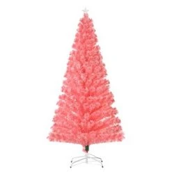 HOMCOM 7ft Tall Fir Artificial Christmas Tree with Realistic Branches, 280 Multi-Color Fiber Optic LED Lights and 280 Tips, Pink -Christmas Trees Sales Store unnamed file 475