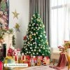 Costway 6ft Green Iridescent Tinsel Artificial Christmas Tree w/ 736 Branch Tips