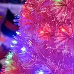 HOMCOM 7ft Tall Fir Artificial Christmas Tree with Realistic Branches, 280 Multi-Color Fiber Optic LED Lights and 280 Tips, Pink -Christmas Trees Sales Store unnamed file 477