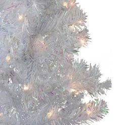 Northlight 4' Pre-lit White Iridescent Pine Artificial Christmas Tree - Clear Lights