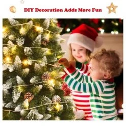 Costway 6ft Snow Flocked Unlit Pencil Christmas Tree Hinged Pine Cones -Christmas Trees Sales Store unnamed file 4793