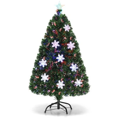 Costway 4'/5'/6'/7'Pre-Lit Fiber Optic Christmas Tree Multicolor Lights 1 Costway 4'/5'/6'/7'Pre-Lit Fiber Optic Christmas Tree Multicolor Lights