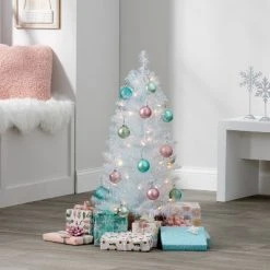 3' Pre-Lit Iridescent Tinsel Artificial Christmas Tree Clear Lights - Wondershop™