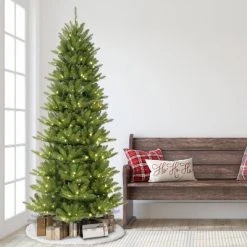 7.5ft Puleo Pre-Lit Slim Fraser Fir Artificial Christmas Tree Multicolor Lights