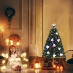 Costway 4'/5'/6'/7'Pre-Lit Fiber Optic Christmas Tree Multicolor Lights 18 Costway 4'/5'/6'/7'Pre-Lit Fiber Optic Christmas Tree Multicolor Lights -Christmas Trees Sales Store unnamed file 4801