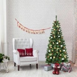 Costway 6 ft Premium Hinged Artificial Christmas Tree Mixed Pine Needles w/ Pine Cones 12 Costway 6 ft Premium Hinged Artificial Christmas Tree Mixed Pine Needles w/ Pine Cones -Christmas Trees Sales Store unnamed file 4842