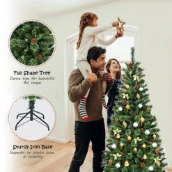 Costway 6 ft Premium Hinged Artificial Christmas Tree Mixed Pine Needles w/ Pine Cones 14 Costway 6 ft Premium Hinged Artificial Christmas Tree Mixed Pine Needles w/ Pine Cones -Christmas Trees Sales Store unnamed file 4844