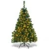 Costway 4.5Ft PVC Pre-lit Christmas Tree Hinged 200 LED Light Metal