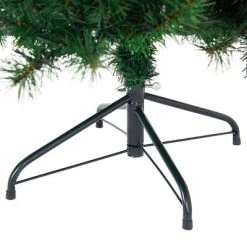 Costway 4.5Ft PVC Pre-lit Christmas Tree Hinged 200 LED Light Metal -Christmas Trees Sales Store unnamed file 4857