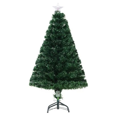 HOMCOM Artificial Christmas Tree Multi-Colored Fiber Optic LED Pre-Lit Holiday Decoration 7 HOMCOM Artificial Christmas Tree Multi-Colored Fiber Optic LED Pre-Lit Holiday Decoration - Image 7