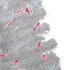 Northlight 3' Prelit Artificial Christmas Tree White Iridescent Pine Slim - Pink Lights