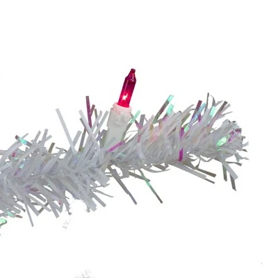 Northlight 3' Prelit Artificial Christmas Tree White Iridescent Pine Slim - Pink Lights 3 Northlight 3' Prelit Artificial Christmas Tree White Iridescent Pine Slim - Pink Lights - Image 3