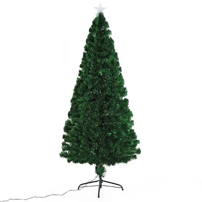 HOMCOM Artificial Christmas Tree Multi-Colored Fiber Optic LED Pre-Lit Holiday Decoration 8 HOMCOM Artificial Christmas Tree Multi-Colored Fiber Optic LED Pre-Lit Holiday Decoration - Image 8