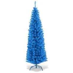 Costway 6FT Tinsel Tree Slim Pencil Christmas Tree Silver Champagne Goldblue -Christmas Trees Sales Store unnamed file 4893