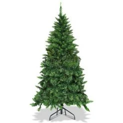 Costway 5ft Pre-lit PVC Artificial Half Christmas Tree 250 LED Lights