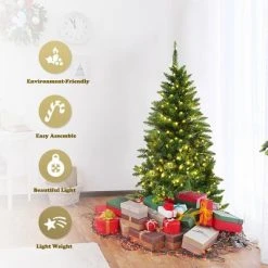 Costway 5ft Pre-lit PVC Artificial Half Christmas Tree 250 LED Lights -Christmas Trees Sales Store unnamed file 4915