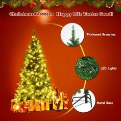 Costway 5ft Pre-lit PVC Artificial Half Christmas Tree 250 LED Lights -Christmas Trees Sales Store unnamed file 4916