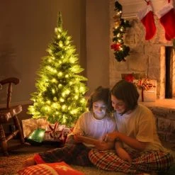 Costway 5ft Pre-lit PVC Artificial Half Christmas Tree 250 LED Lights -Christmas Trees Sales Store unnamed file 4918