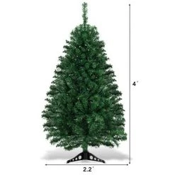 Costway 4Ft Pre-Lit Charlie Pine Christmas Tree Plastic Led Lights