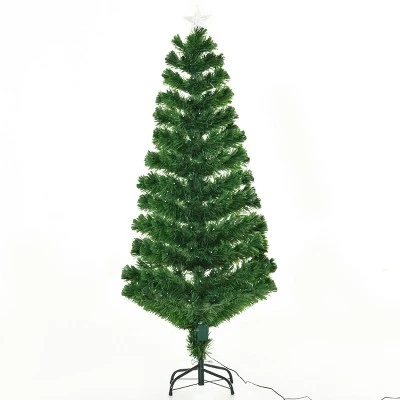 HOMCOM Artificial Christmas Tree Multi-Colored Fiber Optic LED Pre-Lit Holiday Decoration 11 HOMCOM Artificial Christmas Tree Multi-Colored Fiber Optic LED Pre-Lit Holiday Decoration - Image 11