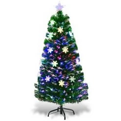 Costway Pre-Lit Fiber Optic Christmas Tree Multicolor Lights 4FT