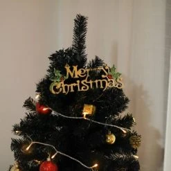 HOMCOM Artificial Christmas Tree Holiday Home Decoration Automatic Open Black Halloween Style -Christmas Trees Sales Store unnamed file 497