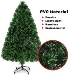 Costway Pre-Lit Fiber Optic Artificial PVC Christmas Tree Metal 4Ft 10 Costway Pre-Lit Fiber Optic Artificial PVC Christmas Tree Metal 4Ft -Christmas Trees Sales Store unnamed file 4977