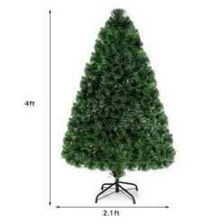 Costway Pre-Lit Fiber Optic Artificial PVC Christmas Tree Metal 4Ft 15 Costway Pre-Lit Fiber Optic Artificial PVC Christmas Tree Metal 4Ft -Christmas Trees Sales Store unnamed file 4982