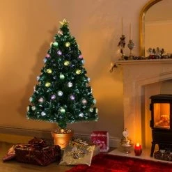 Costway 4Ft Pre-Lit Fiber Optical Firework Christmas Tree Gold Top Star -Christmas Trees Sales Store unnamed file 4985