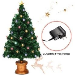 Costway 4Ft Pre-Lit Fiber Optical Firework Christmas Tree Gold Top Star -Christmas Trees Sales Store unnamed file 4987