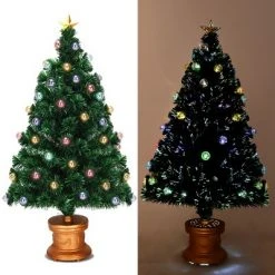 Costway 4Ft Pre-Lit Fiber Optical Firework Christmas Tree Gold Top Star -Christmas Trees Sales Store unnamed file 4988