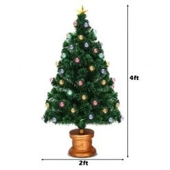 Costway 4Ft Pre-Lit Fiber Optical Firework Christmas Tree Gold Top Star -Christmas Trees Sales Store unnamed file 4990