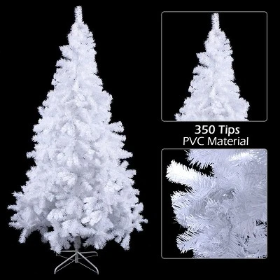 Costway 5Ft Artificial PVC Christmas Tree W/Stand Holiday Season Indoor Outdoor White 3 Costway 5Ft Artificial PVC Christmas Tree W/Stand Holiday Season Indoor Outdoor White - Image 3