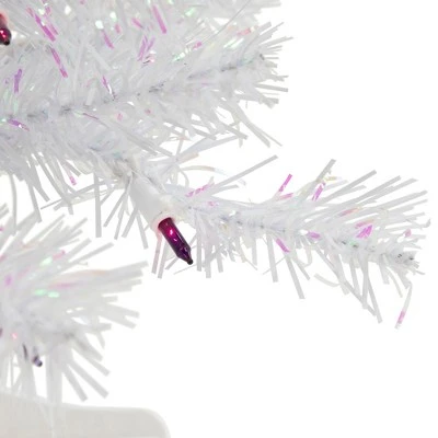 Northlight 2' Pre-lit Rockport White Pine Artificial Christmas Tree, Purple Lights 1 Northlight 2' Pre-lit Rockport White Pine Artificial Christmas Tree, Purple Lights